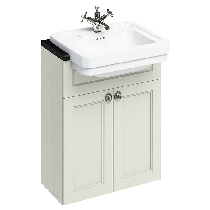 Burlington 60 2-Door Vanity Unit & Classic Semi-Recessed Basin - Sand Large Image