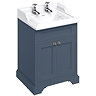 Burlington 65 2-Door Vanity Unit & Classic Basin (Blue - 2 Tap Hole) Large Image