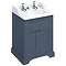 Burlington 65 2-Door Vanity Unit & Classic Invisible Overflow/Waste Basin (Blue - 2 Tap Hole) Large 