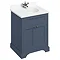 Burlington 65 2-Door Vanity Unit & Minerva Carrara White Worktop with Basin - Blue Large Image