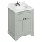 Burlington 65 2-Door Vanity Unit & Minerva Worktop with Basin - Dark Olive Large Image