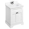 Burlington 65 2-Door Vanity Unit & Minerva White Worktop with Basin - Matt White Large Image