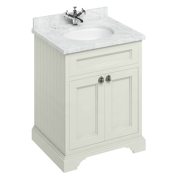 Burlington 65 2-Door Vanity Unit & Minerva Worktop with Basin - Sand Large Image