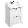 Burlington 65 2-Drawer Vanity Unit & Classic Basin - Matt White Large Image