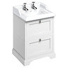 Burlington 65 2-Drawer Vanity Unit & Classic Basin (Matt White - 2 Tap Hole) Large Image