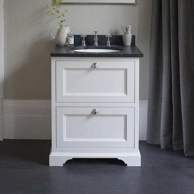 Burlington 65 2-Drawer Vanity Unit & Minerva Worktop with Basin - Classic Grey Standard Large Image
