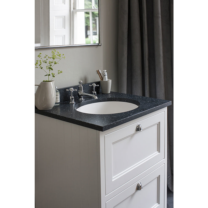 Burlington 65 2-Drawer Vanity Unit & Minerva Worktop with Basin - Dark Olive Feature Large Image