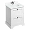 Burlington 65 2-Drawer Vanity Unit & Minerva Worktop with Basin - Matt White Large Image