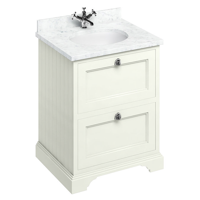 Burlington 65 2-Drawer Vanity Unit & Minerva Worktop with Basin - Sand Large Image