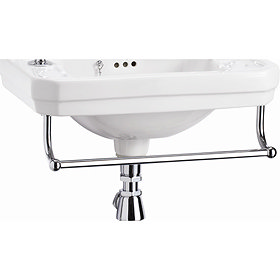 Burlington Add On Towel Rail for Square Cloakroom Basins - T6 Large Image