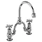 Burlington - Anglesey 2TH Bridge Curved Spout Basin Mixer (200mm centers) w Plug & Chain Large Image