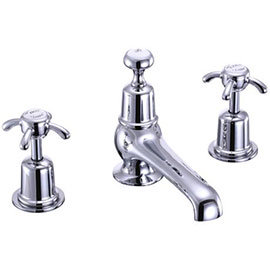 Burlington - Anglesey 3 Tap Hole Basin Mixer with Pop Up Waste - AN12 Medium Image