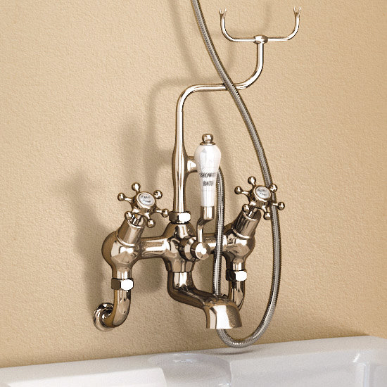 Burlington Anglesey Angled Wall Mounted Bath Shower Mixer with Shower Hook - H335-AN Profile Large I