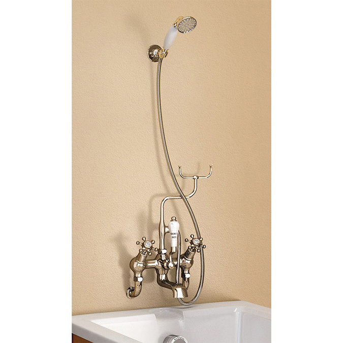 Burlington Anglesey Angled Wall Mounted Bath Shower Mixer with Shower Hook - H335-AN Large Image