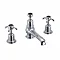 Burlington Anglesey Black 3TH Basin Mixer with Pop-up Waste Large Image