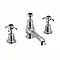 Burlington Anglesey Black 3TH Thermostatic Basin Mixer with Pop-up Waste Large Image