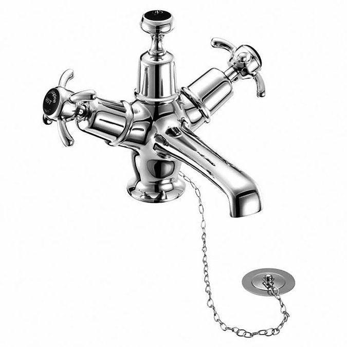 Burlington Anglesey Black Basin Mixer with Plug & Chain Waste Large Image