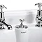 Burlington - Anglesey Regent 2 Tap Hole Bridge Curved Spout Basin Mixer (230mm centers) w Invisible Overflow Feature Large Image