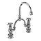 Burlington - Anglesey Regent 2 Tap Hole Bridge Curved Spout Basin Mixer (230mm centers) w Invisible Overflow Large Image