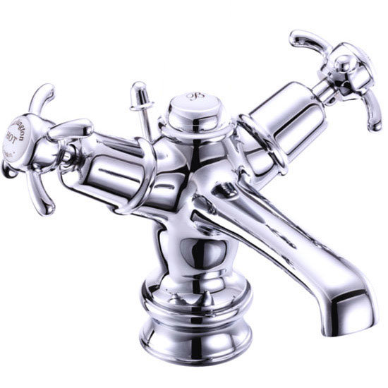 Burlington Anglesey Regent Chrome Basin Mixer Tap with Pop Up Waste - ANR4 Profile Large Image