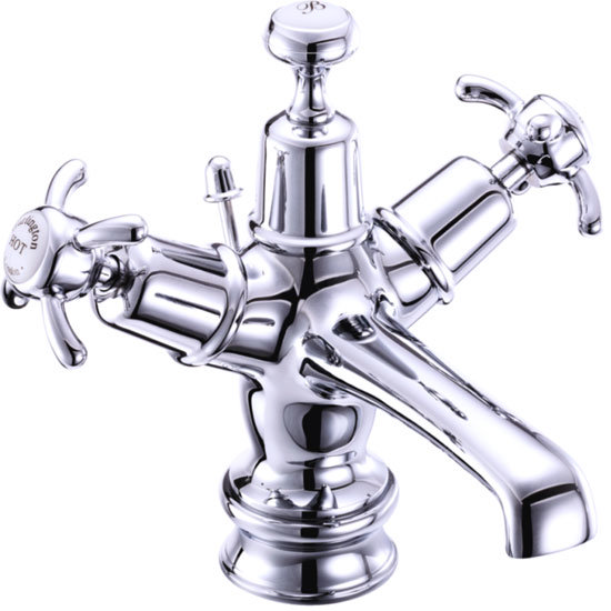 Burlington Anglesey Regent Chrome Basin Mixer Tap with Pop Up Waste - ANR4 Large Image