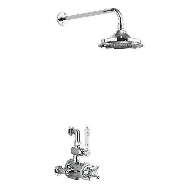 Burlington Avon Thermostatic Exposed Single Outlet Shower Valve with Fixed Head Large Image