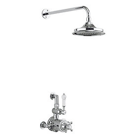 Burlington Avon Thermostatic Exposed Single Outlet Shower Valve with Fixed Head Large Image