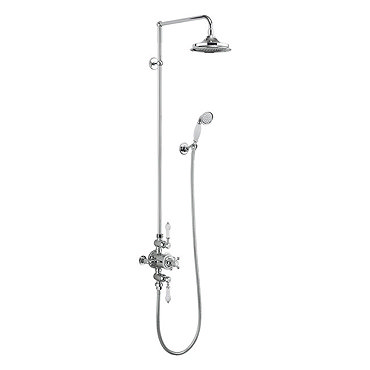 Burlington Avon Thermostatic Two Outlet Exposed Shower Valve, Rigid Riser & Kit with Fixed Head  Profile Large Image