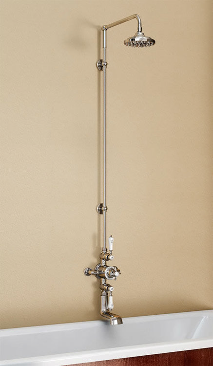 Burlington Avon Thermostatic Valve with Bath Spout & Riser Shower Kit - Anglesey Tap - H111-AN Large Image
