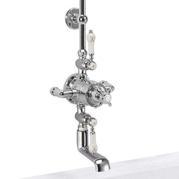 Burlington Avon Thermostatic Valve with Bath Spout & Riser Shower Kit - Birkenhead Tap - H111-BI Feature Large Image