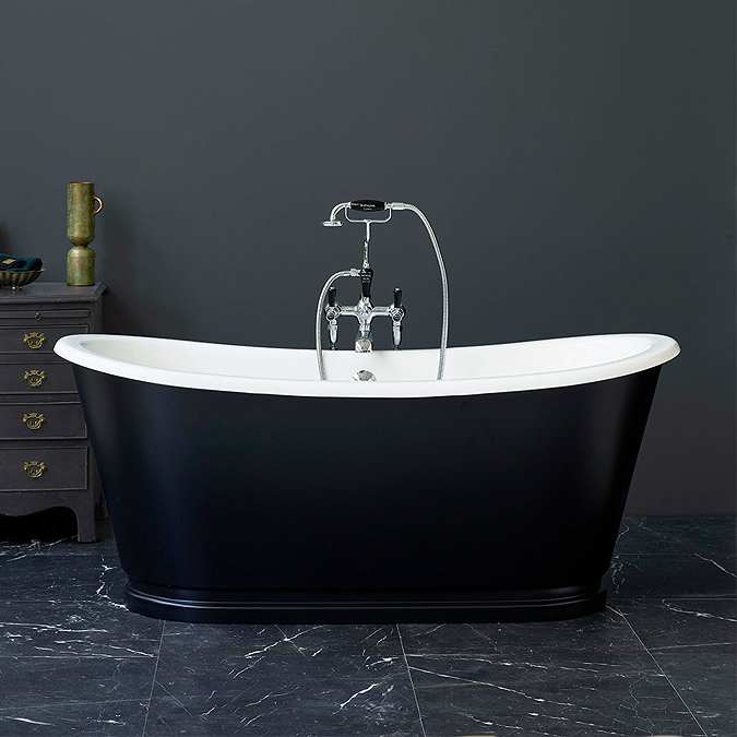 Burlington Balthazar 1675 Black Double Ended Bath Large Image