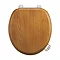 Burlington Bar Hinged Golden Oak Toilet Seat with Lift Handles Large Image