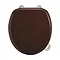 Burlington Bar Hinged Mahogany Toilet Seat with Lift Handles Large Image