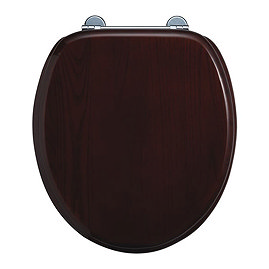Burlington Bar Hinged Mahogany Toilet Seat - S12 Large Image