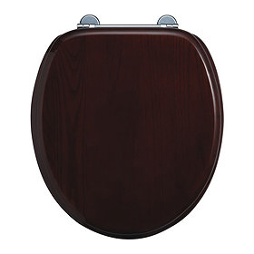 Burlington Bar Hinged Mahogany Toilet Seat - S12 Large Image