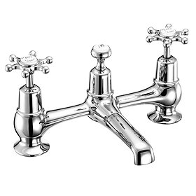 Burlington - Birkenhead 2 Tap Hole Bridge Basin Mixer with Plug & Chain - BI10 Large Image