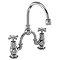 Burlington - Birkenhead 2TH Bridge Curved Spout Basin Mixer (200mm centers) w Plug & Chain Large Image