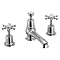 Burlington Birkenhead Chrome 3TH Basin Mixer with Pop Up Waste - BI12 Large Image