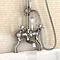 Burlington Birkenhead Angled Bath Shower Mixer w Riser, Curved Arm, 9" Rose & Handset In Bathroom La