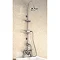 Burlington Birkenhead Angled Bath Shower Mixer w Riser, Curved Arm, 9" Rose & Handset Large Image