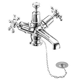 Burlington Birkenhead Basin Mixer Tap with Ceramic Indice & Plug and Chain - BI5 Large Image
