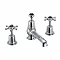 Burlington Birkenhead Black 3TH Basin Mixer with Pop-up Waste Large Image