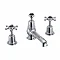 Burlington Birkenhead Black 3TH Thermostatic Basin Mixer with Pop-up Waste Large Image