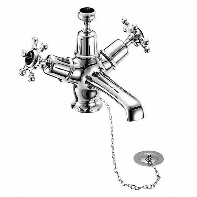 Burlington Birkenhead Black Basin Mixer with Plug & Chain Waste Large Image