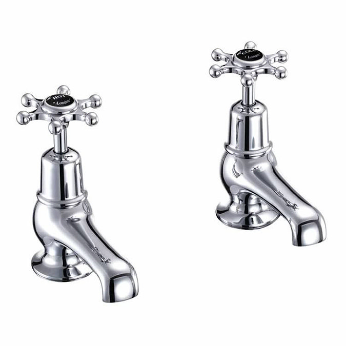 Burlington Birkenhead Black Basin Taps 3" Large Image