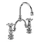 Burlington - Birkenhead Regent 2 Tap Hole Bridge Curved Spout Basin Mixer (230mm centers) w Invisible Overflow Large Image