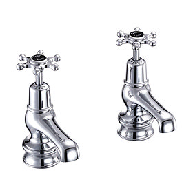 Burlington Birkenhead Regent Black Basin Taps 3" Large Image