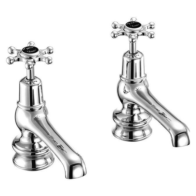 Burlington Birkenhead Regent Black Basin Taps 5" Large Image