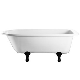 Burlington - Blenheim Single Ended 1700mm Freestanding Bath with Black Classical Legs Large Image