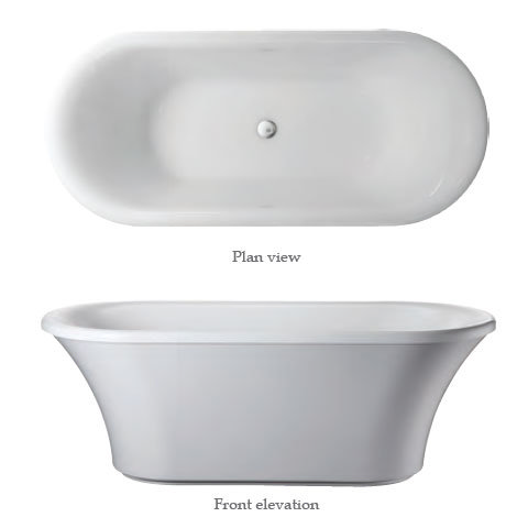 Burlington Brindley 1700mm Soaking Tub with Base Skirt Profile Large Image